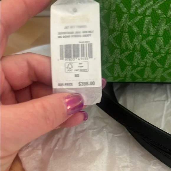 Michael Kors Green and White Crossbody Bag with Signature Monogram - Picture 5 of 7